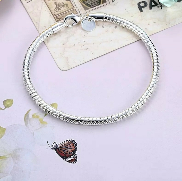 NEW 925 Sterling Silver Snake Chain Bracelet - Picture 3 of 15